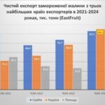 Україна стала світовим лідером з експорту замороженої малини