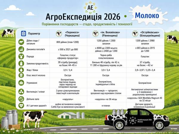 Дохід трьох молочних ферм перевищив 40 кілограмів